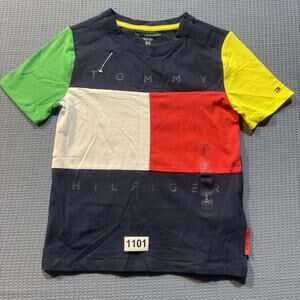 TOMMY HILFIGER MULTICOLOR Boys Tee Sz S Pre-Owned Excellent